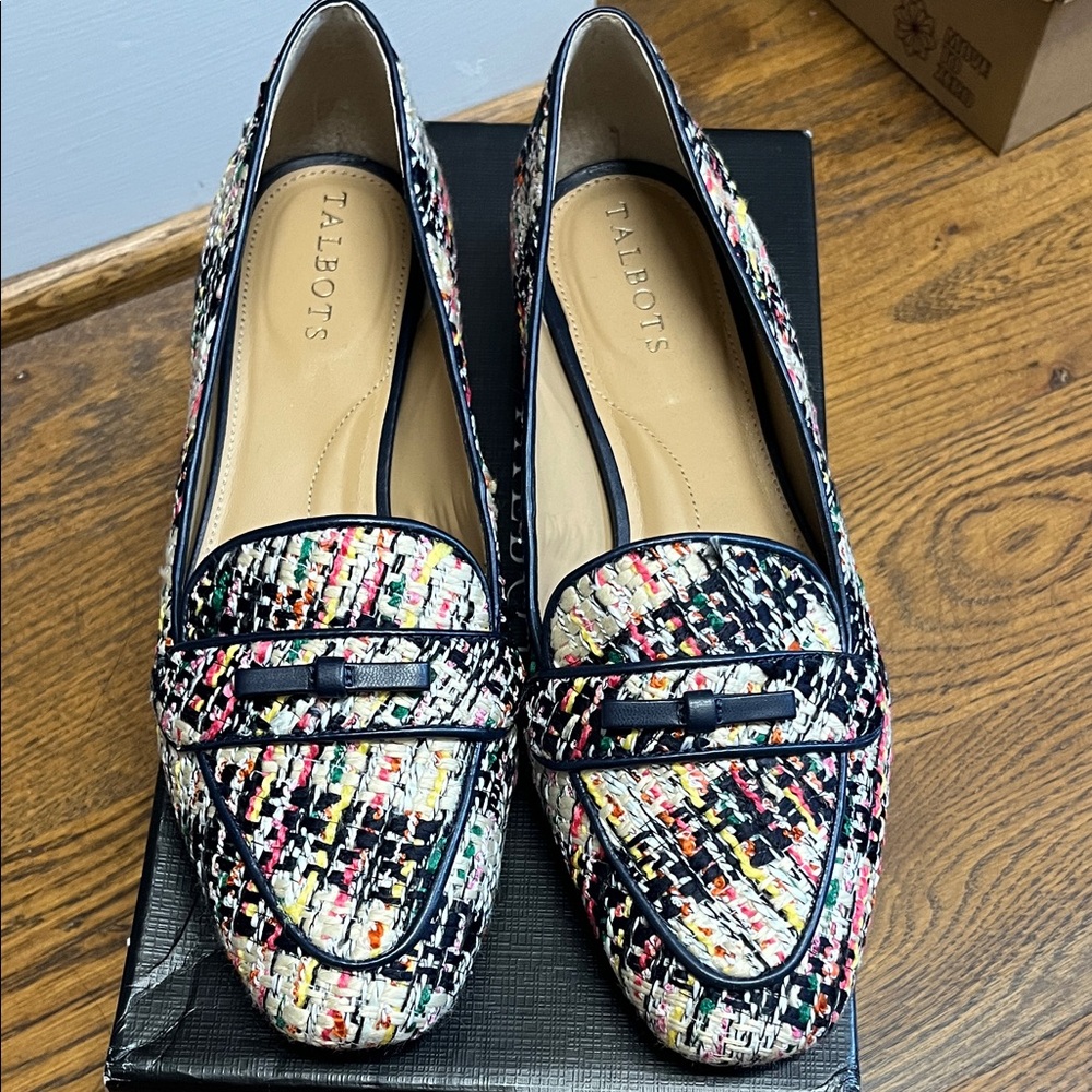 Talbots Indigo Blue Multi color Jane Bow